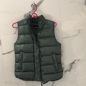 J Crew Puffer Vest XS Green